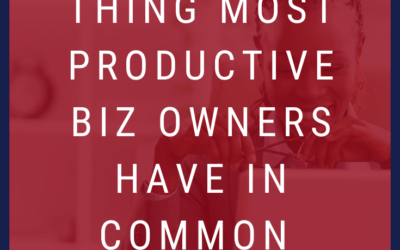 1 Key Thing Most Productive Biz Owners Have in Common