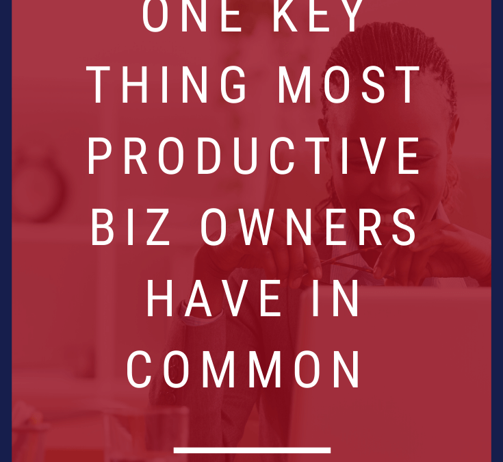 1 Key Thing Most Productive Biz Owners Have in Common